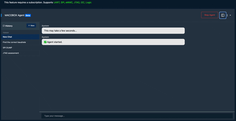 Chat history sidebar